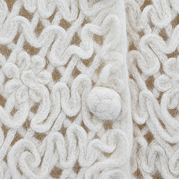 Coldwater Creek Women's ANGORA Wool Blend Cardigan Sweater Ivory Size XS - Picture 4 of 6